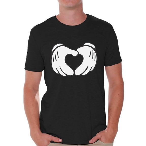Awkward Styles Cartoon Hands Heart Shirt for Men Valentine Heart Men's T Shirt Cute Valentine Heart Tshirt Valentine's Day Love Gift Idea for Him Heart Shape Valentines Day Shirt