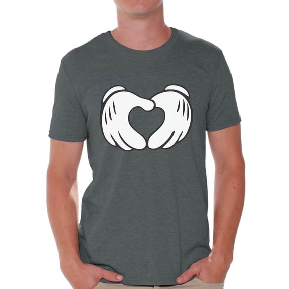 Awkward Styles Cartoon Hands Heart Shirt for Men Valentine Heart Men's T Shirt Cute Valentine Heart Tshirt Valentine's Day Love Gift Idea for Him Heart Shape Valentines Day Shirt