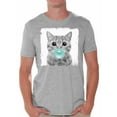 thumbnail image 1 of Awkward Styles Cat Blow Blue Gum T Shirt Cat Clothing Animal T-Shirt for Men Funny Animal Gifts Cat T Shirt Cute Animal T Shirt Funny Cat Shirt Gifts for Him Funny Men T Shirt Little Cat Tshirt, 1 of 4