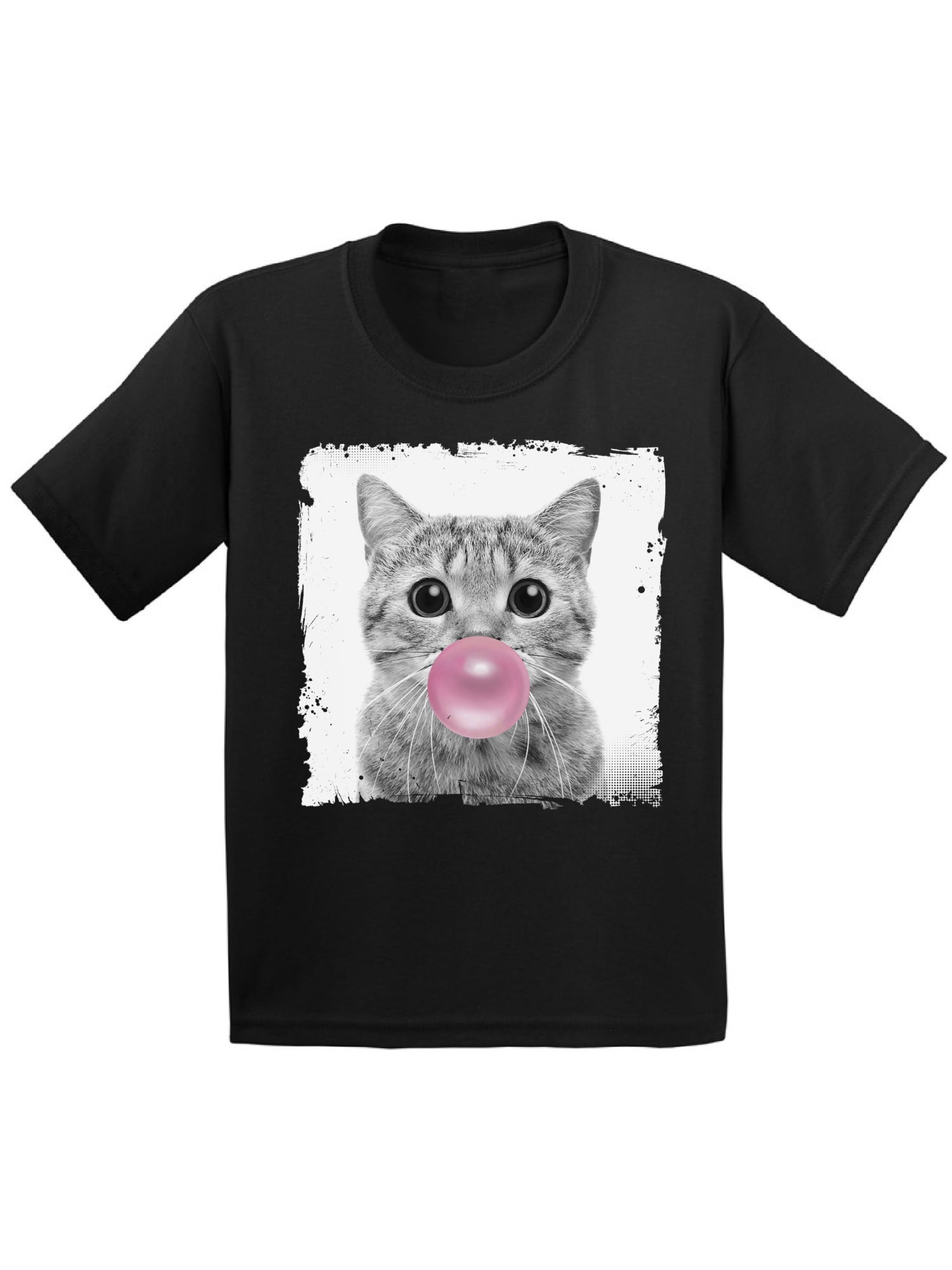 Awkward Styles Cat Chewing Pink Gum Childrens Outfit Cat Tshirt Cat Toddler Shirt Toddler T Shirt Kids Outfit New Animal Collection Funny Cat with Gum Cat Clothing Cat Lovers Funny Gifts for