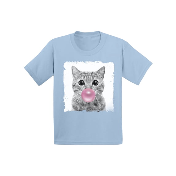 Awkward Styles Cat Chewing Pink Gum Childrens Outfit Cat Tshirt Cat Toddler Shirt Toddler T Shirt Kids Outfit New Animal Collection Funny Cat with Gum Cat Clothing Cat Lovers Funny Gifts for Kids