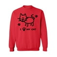 thumbnail image 1 of Awkward Styles Cat Crewneck Sweater I Love My Cat Sweatshirts, 1 of 5