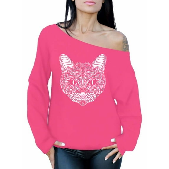 Awkward Styles Cat Sweater Pattern Off Shoulder Tops for Women