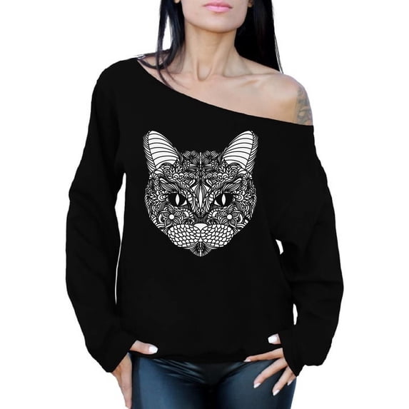 Awkward Styles Cat Sweater Pattern Off Shoulder Tops for Women