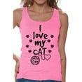 thumbnail image 1 of Awkward Styles Cat T-Shirt I Love My Cat Quote Tank Tops for Women, 1 of 4