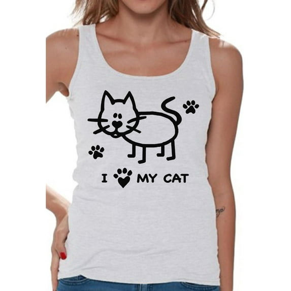 Awkward Styles Cat T-Shirt I Love My Cat Tank Tops for Women