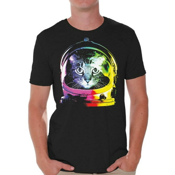 Awkward Styles Cat T-Shirt Space Pet T Shirts for Men