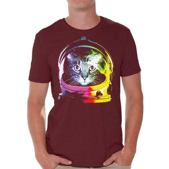 Awkward Styles Cat T-Shirt Space Pet T Shirts for Men