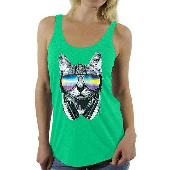 Awkward Styles Cat T-Shirt Sunglasses Racerback Tank Tops