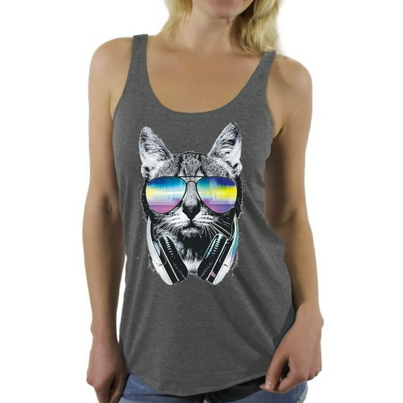 Awkward Styles Cat T-Shirt Sunglasses Racerback Tank Tops