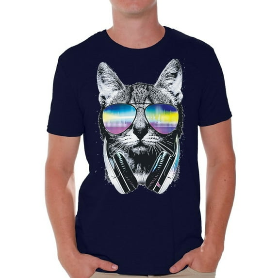 Awkward Styles Cat T-Shirt Sunglasses T Shirts for Men