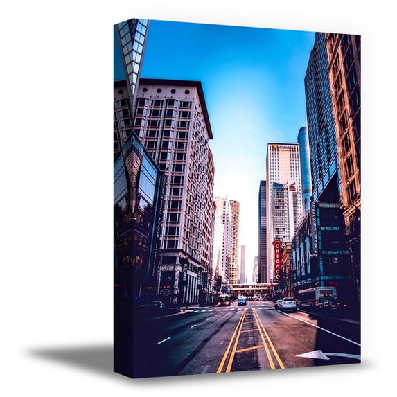 Awkward Styles Chicago Roads Canvas Picture Chicago Highway Poster Decor America Lovers Gifts Chicago Canvas Wall Art American Cityscape Printed Photo Urban Art Collection for Home Office Decor