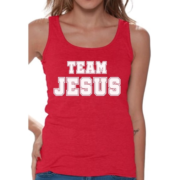 Awkward Styles Christ Tshirt for Ladies Team Jesus Tank Top for Her Christian Shirts Christian White Clothes for Women Team Jesus Ladies Tank Christian Gifts Jesus Shirts Jesus Clothing Collection