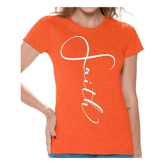 Awkward Styles Christian Clothes for Ladies Following Jesus Womens T-Shirt White Tshirt for Women Christian Gifts for Girlfriend Faith Shirts Faith Clothing Collection for Women Faith T Shirt for Her