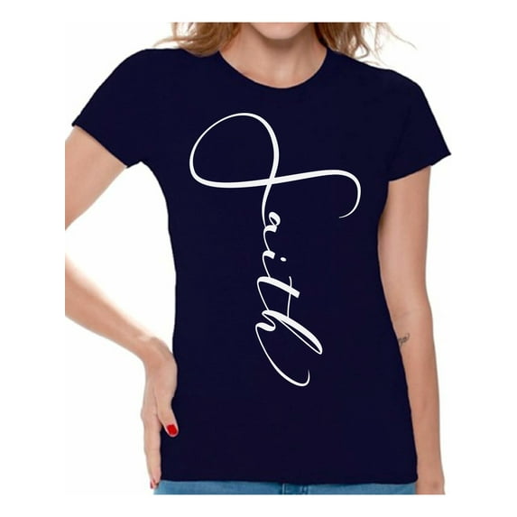 Awkward Styles Christian Clothes for Ladies Following Jesus Womens T-Shirt White Tshirt for Women Christian Gifts for Girlfriend Faith Shirts Faith Clothing Collection for Women Faith T Shirt for Her