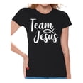 thumbnail image 1 of Awkward Styles Christian Clothing for Ladies Team Jesus Womens T-Shirt White Tshirt for Girls Christian Gifts for Girlfriend Jesus Shirts Jesus Team Clothing Collection for Women Jesus T Shirt for Her, 1 of 4