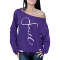 thumbnail image 1 of Awkward Styles Christian Gifts for Her Faith Ladies Off Shoulder Sweater Faith Clothing for Women Faith Oversized Sweatshirt for Mom Christian Clothes White Off The Shoulder Sweatshirt for Women, 1 of 4