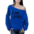 thumbnail image 1 of Awkward Styles Christian Oversized Sweater Jesus Ladies Off Shoulder Sweater Team Jesus Clothing for Women Jesus Oversized Sweatshirt Christ Clothes Black Off The Shoulder Sweatshirt for Women, 1 of 4