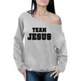 thumbnail image 1 of Awkward Styles Christian Oversized Sweater Jesus Ladies Off The Shoulder Sweater Team Jesus Clothing for Women Jesus Oversized Sweatshirt Christian Clothes Black Off The Shoulder Sweatshirt for Women, 1 of 4