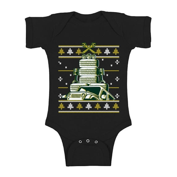 Awkward Styles Christmas Baby Outfit Bodysuit Auto Xmas Tree Romper