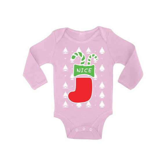 Awkward Styles Christmas Baby Outfit Bodysuit Nice Xmas Stocking Baby Romper