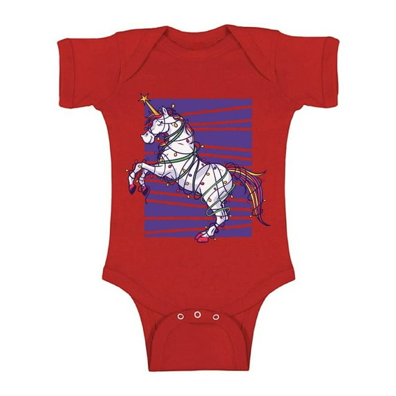 Awkward Styles Christmas Baby Outfit Bodysuit Purple Xmas Unicorn Romper