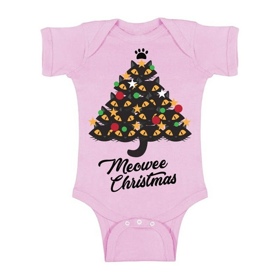 Awkward Styles Christmas Baby Outfit Bodysuit Xmas Meowee Romper Cat Tree