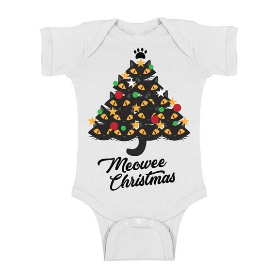 Awkward Styles Christmas Baby Outfit Bodysuit Xmas Meowee Romper Cat Tree