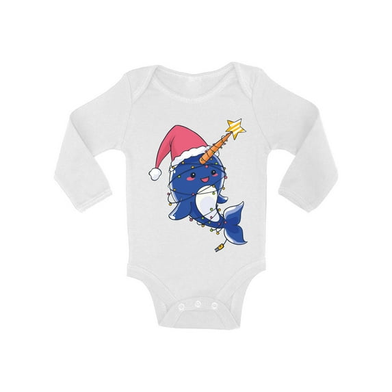 Awkward Styles Christmas Baby Outfit Bodysuit Xmas Narwhal Baby Romper