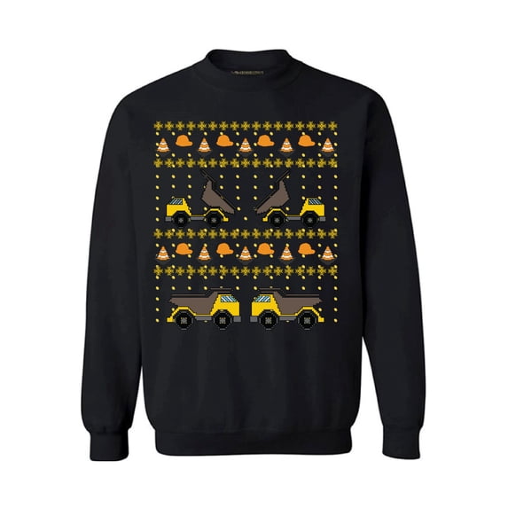 Awkward Styles Christmas Construction Truck Sweatshirt Xmas Truck Christmas Sweater Funny Christmas Gifts Holiday Party Outfit Xmas Gifts for Truck Fans Truck Accessories Toy Truck Xmas Sweater