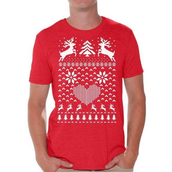 Awkward Styles Christmas Deer Shirt Christmas Tshirts for Men Reindeer Christmas Shirt Merry Christmas Holiday Top Funny Tacky Party Holiday Christmas T-shirt Funny Men's Christmas Shirt