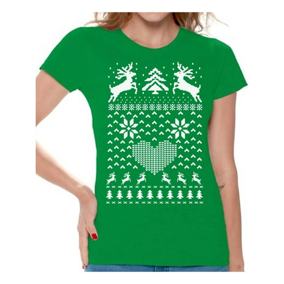 Awkward Styles Christmas Deer Shirt Merry Christmas Deer T Shirt Women's Holiday Top Christmas Shirts for Women Reindeer Christmas T-shirt Christmas Women's Shirt Funny Tacky Party Holiday Top