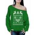thumbnail image 1 of Awkward Styles Christmas Deer Sweatshirt Off the Shoulder Sweatshirt Sweater Reindeer Christmas Slouchy Oversized Sweatshirt Merry Christmas Off the Shoulder Top Funny Tacky Holiday Party Sweater, 1 of 4