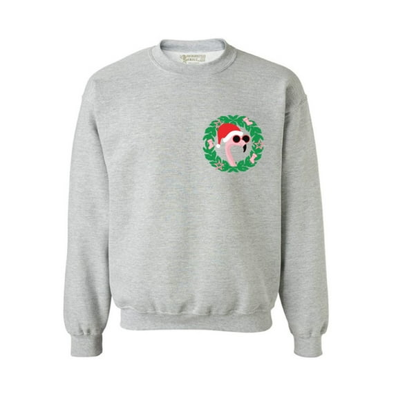 Awkward Styles Christmas Flamingo Pocket Sweatshirt Flamingo Xmas Sweater Funny Christmas Gifts Flamingo Sweater for Xmas Holiday Sweatshirt Christmas Sweater Party Xmas Flamingo Gifts