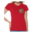 thumbnail image 1 of Awkward Styles Christmas Flamingo Pocket Tshirt Flamingo Christmas Shirt Flamingo Christmas T Shirt for Women Funny Christmas Gifts for Her Xmas Pocket Shirts Holiday Party Outfit Xmas Tshirt, 1 of 5