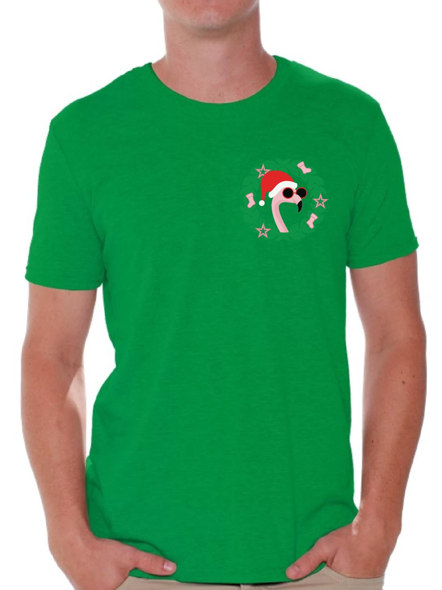Awkward Styles Christmas Flamingo Pocket Tshirt Flamingo Christmas