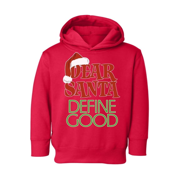 Awkward Styles Christmas Hoodie for Boys Girls Toddler Dear Santa Define Good Xmas Sweatshirt