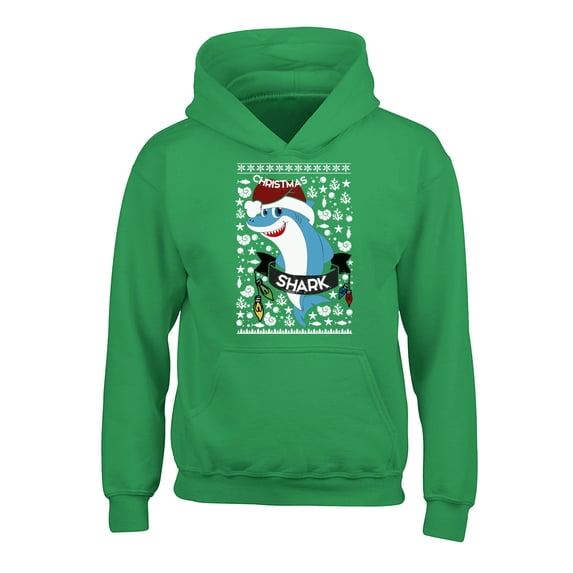 Awkward Styles Christmas Hoodies for Kids Youth Blue Xmas Shark Sweatshirt