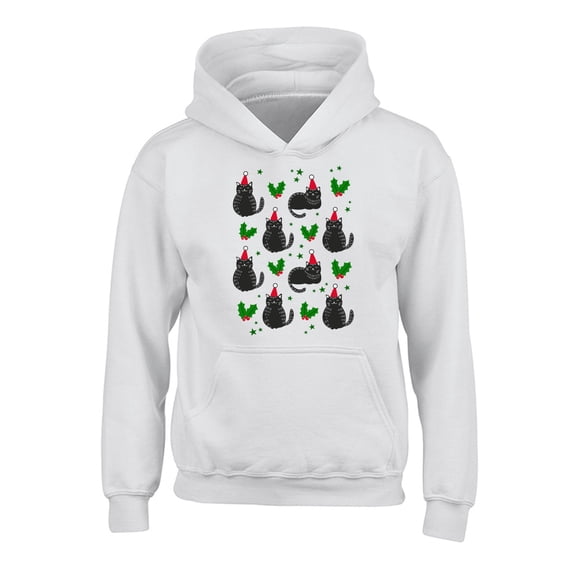 Awkward Styles Christmas Hoodies for Kids Youth Cat Xmas Pattern Sweatshirt