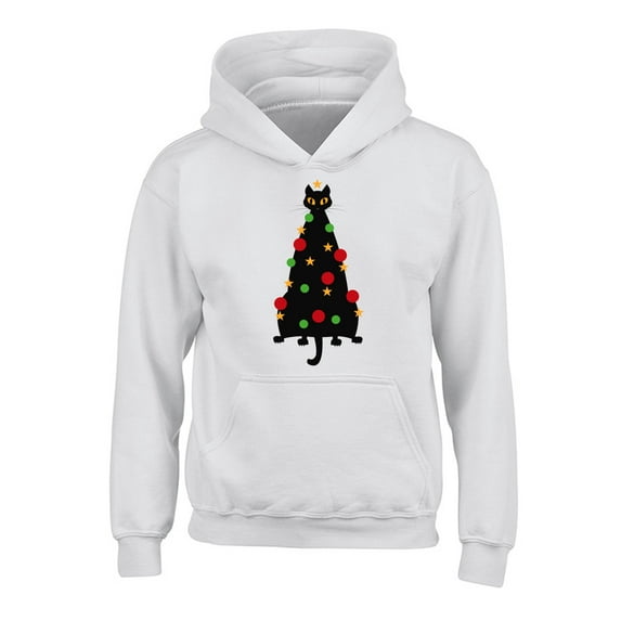 Awkward Styles Christmas Hoodies for Kids Youth Cat Xmas Tree Sweatshirt