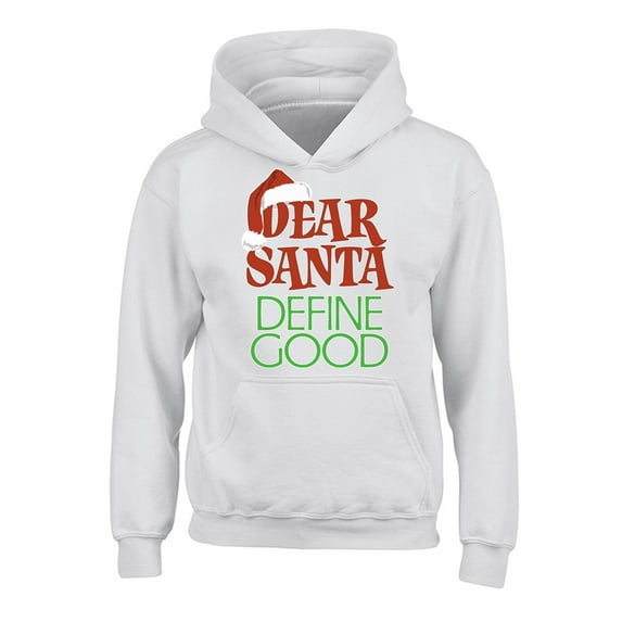 Awkward Styles Christmas Hoodies for Kids Youth Dear Santa Define Good Xmas Sweatshirt