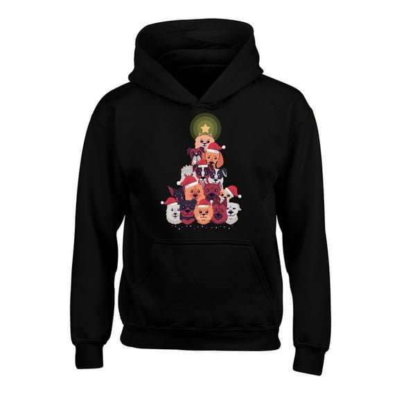 Awkward Styles Christmas Hoodies for Kids Youth Dog Xmas Tree Sweatshirt