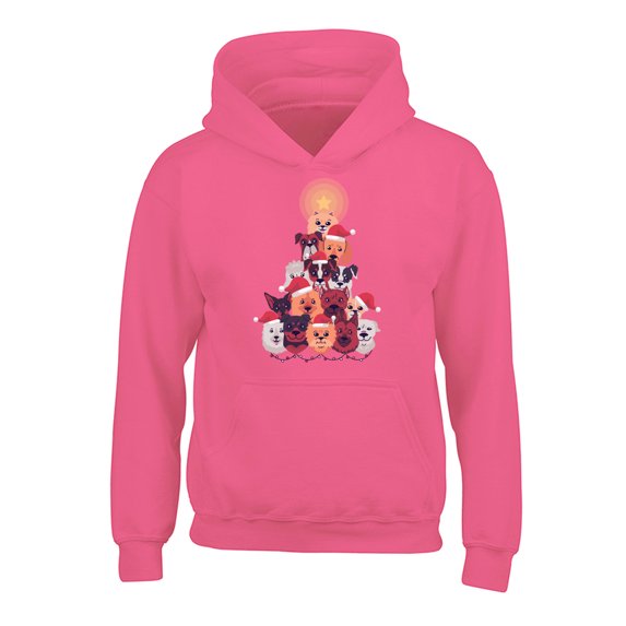 Awkward Styles Christmas Hoodies for Kids Youth Dog Xmas Tree Sweatshirt