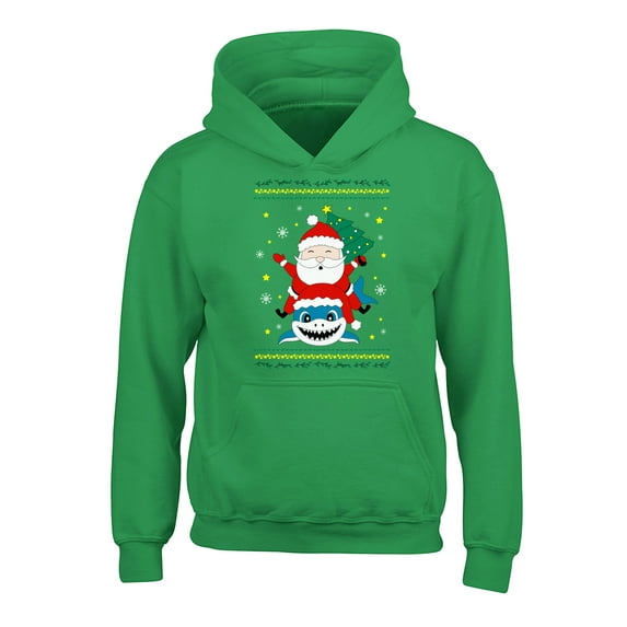 Awkward Styles Christmas Hoodies for Kids Youth Santa Xmas Shark Sweatshirt