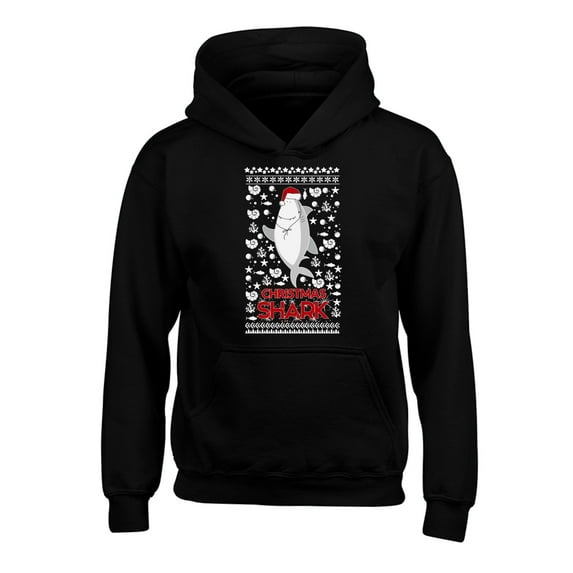 Awkward Styles Christmas Hoodies for Kids Youth Shark Xmas Pattern Sweatshirt