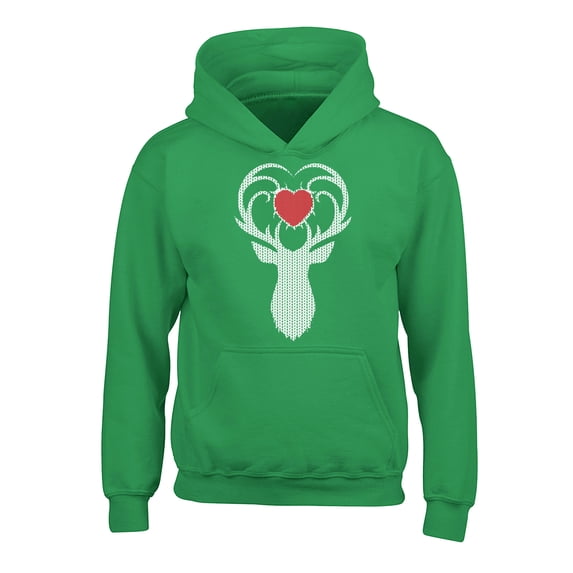 Awkward Styles Christmas Hoodies for Kids Youth White Deer Xmas Heart Sweatshirt