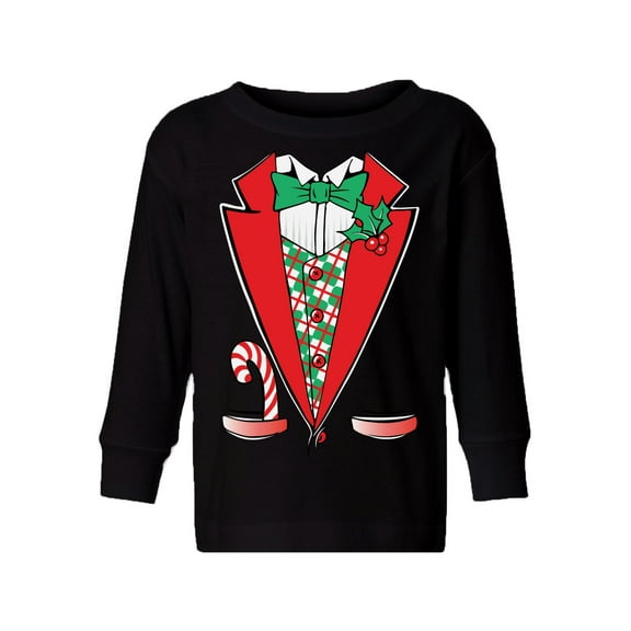 Awkward Styles Christmas Long Sleeve Shirt for Boys Girls Toddler Funny Xmas Tuxedo Shirt