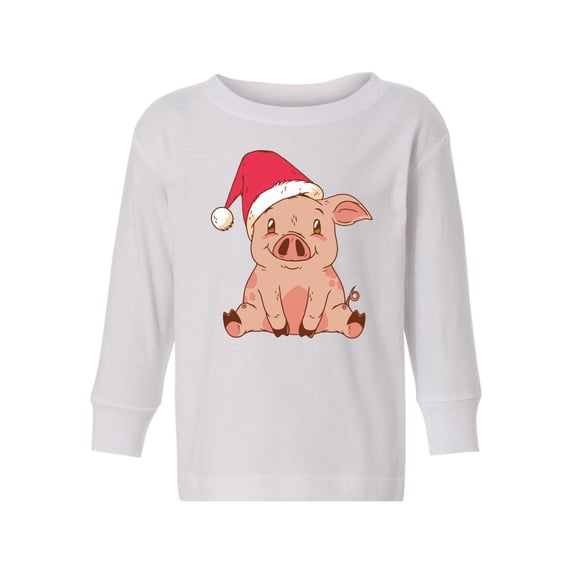 Awkward Styles Christmas Long Sleeve Shirt for Boys Girls Toddler Little Xmas Pig Shirt