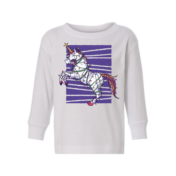 Awkward Styles Christmas Long Sleeve Shirt for Boys Girls Toddler Purple Xmas Unicorn Shirt