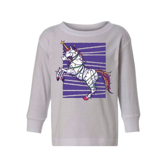 Awkward Styles Christmas Long Sleeve Shirt for Boys Girls Toddler Purple Xmas Unicorn Shirt